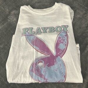 Long sleeve white playboy shirt